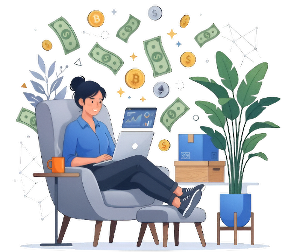 Simple earn savings illustration